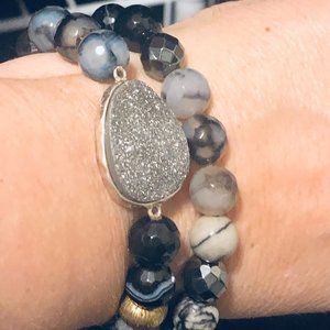 Silpada Blue and Gray Beaded Bracelet
